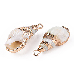 Electroplate Spiral Shell Pendants&nbsp;SSHEL-T006-12