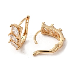 Brass Micro Pave Cubic Zirconia Hoop Earrings&nbsp;EJEW-C073-14KCG