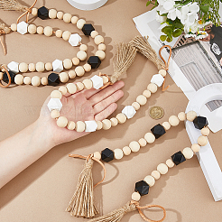 4Pcs 2 Styles Wood Beaded Curtain Tiebacks Clips&nbsp;HJEW-FH00174