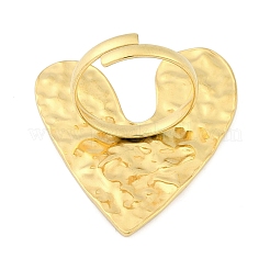 Ion Plating(IP) Textured Heart 304 Stainless Steel Adjustable Rings for Women&nbsp;RJEW-H231-02G