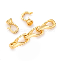 Brass Fold Over Clasps&nbsp;KK-P291-18G