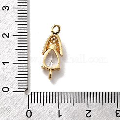 Brass Pave Cubic Zirconia Connector Charms&nbsp;KK-Z131-12G-01