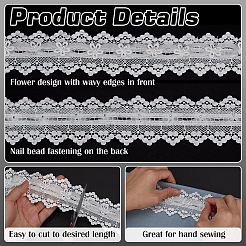 2 Yards Polyester Flower Lace Ribbons&nbsp;SRIB-FG0001-28
