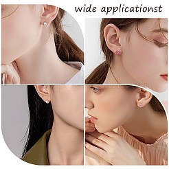 120Pcs 6 Style Bowknot & Heart & Clover & Flower & Flat Round Plastic Stud Earring&nbsp;DIY-SZ0008-98