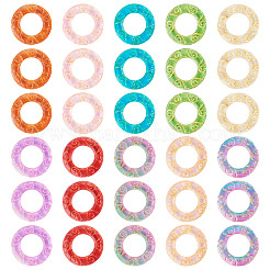 40Pcs 10 Colors Baking Paint and Golden Metal Enlaced Glass Beads&nbsp;DGLA-TA0001-65