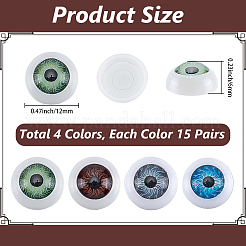 60Pairs 4 Colors Craft Plastic Doll Eyeballs&nbsp;DIY-GF0013-10