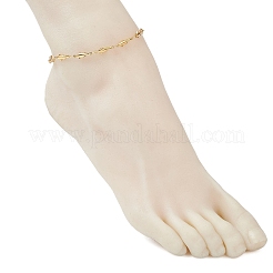 304 Stainless Steel and Brass  Fish Link Chains Anklets for Women&nbsp;AJEW-AN00758
