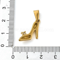 304 Stainless Steel Micro Pave Clear Cubic Zirconia Pendants&nbsp;STAS-R229-26G