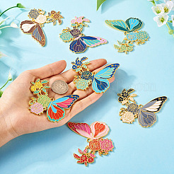 7Pcs 7 Colors Rack Plating Alloy Enamel Big Pendants&nbsp;ENAM-TA0002-71