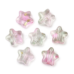 Transparent Spray Painted Frosted Glass Beads&nbsp;GLAA-NH0003-01