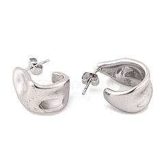 Non-Tarnish Wave Geometric 304 Stainless Steel Stud Earrings for Women&nbsp;EJEW-E311-01P