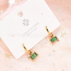 Ion Plating(IP) 304 Stainless Steel Rectangle Hoop Earrings&nbsp;EJEW-A118-01G
