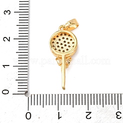 Brass Micro Pave Clear Cubic Zirconia Pendants&nbsp;KK-C249-01G