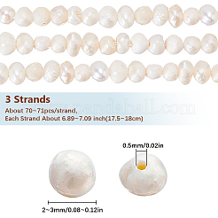 3 Strands Natural Cultured Freshwater Pearl Beads Strands&nbsp;PEAR-SC0001-21