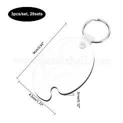 20 Sets Sublimation Blanks Keychains&nbsp;KEYC-CA0001-06