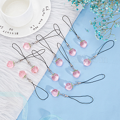 Resin Peaches Decoration Phone Charms Strap&nbsp;HJEW-PH01765