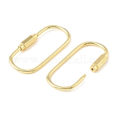 Oval Brass Screw Lock Carabiner Clasp Metal Carabiner Clip for Necklace DIY&nbsp;KK-CBA9CBD-05G