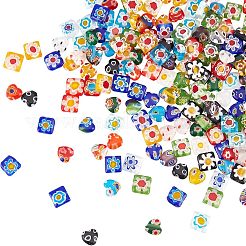 4 Strands 2 Style  Handmade Millefiori Glass Beads Strands&nbsp;LK-OC0001-08