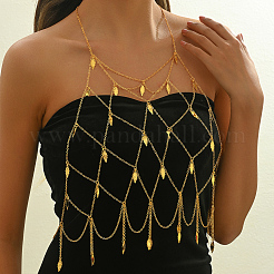 Elegant Iron Geometric Leaf Tassel Chest Body Chain&nbsp;NN0780