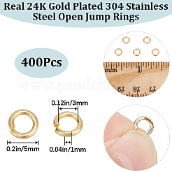 400Pcs 304 Stainless Steel Open Jump Rings&nbsp;STAS-BBC0004-53A
