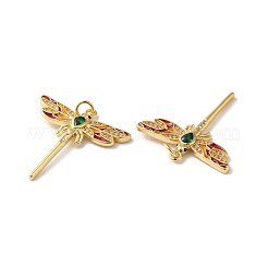 Rack Plating Brass Micro Pave Clear Cubic Zirconia Pendants&nbsp;X-KK-D074-09G