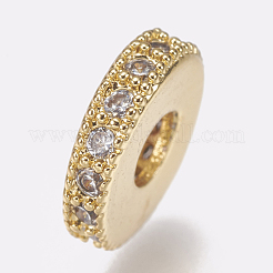Brass Micro Pave Cubic Zirconia Bead Spacers&nbsp;ZIRC-K074-11B-01