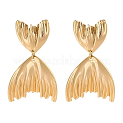 Brass Fishtail Stud Earrings&nbsp;EJEW-R014-08G