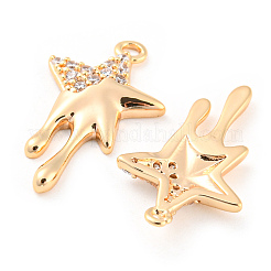 Brass Micro Pave Cubic Zirconia Pendants&nbsp;KK-E090-33G