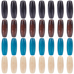 160Pcs 4 Colors Dyed Natural Wood Beads&nbsp;WOOD-SP0001-88