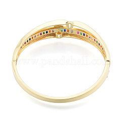 Cubic Zirconia Triple Layer Belt Buckle Hinged Bangle&nbsp;BJEW-N014-018