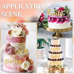 2 Sets Birthday Theme Mirror Effect Acrylic Birthday Cupcake Insert Card Decoration&nbsp;AJEW-SP0001-77A