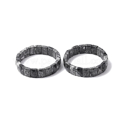 Rectangle Natural Map Stone Beads Stretch Bracelets for Women Men&nbsp;BJEW-Z149-01G