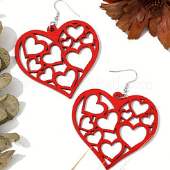 Hollow Heart Acrylic Dangle Earrings&nbsp;FS-WG95D61-01