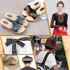 Ethnic Embroidery Polyester Flat Ribbons&nbsp;OCOR-WH0058-52