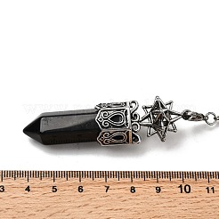 Natural Mixed Stone Faceted Bullet Pointed Dowsing Pendulums&nbsp;G-B149-14AS