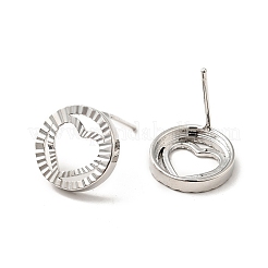Rack Plating Brass Hollow Out Heart Stud Earrings for Women&nbsp;EJEW-F288-19P