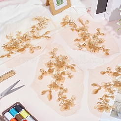 Flower Polyester Embroidery Sew on Appliques&nbsp;PATC-WH0020-32D