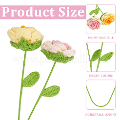 2Pcs 2 Colors Woolen Yarn Artificial Rose Flower&nbsp;AJEW-GF0013-55B