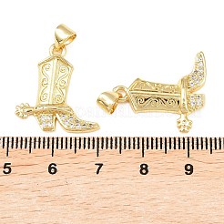 Brass Micro Pave Cubic Zirconia Pendants&nbsp;KK-C162-098G
