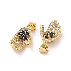 Brass Micro Pave Cubic Zirconia Pendants&nbsp;ZIRC-F134-30G-02