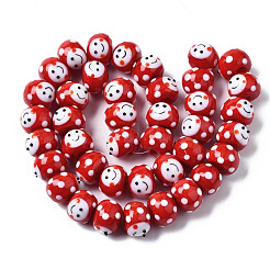 Handmade Bumpy Lampwork Beads Strands&nbsp;LAMP-Q031-009E