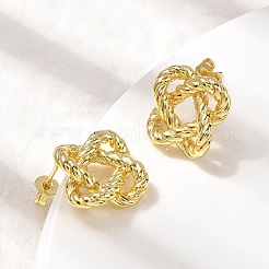 Brass knot Stud Earrings&nbsp;EJEW-H171-06G