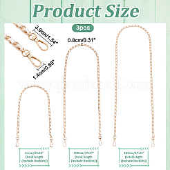 3Pcs 3 Style PU Leather Bag Handles&nbsp;PURS-WR0001-27A
