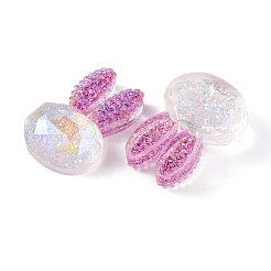 Transparent Epoxy Resin Rabbit Head Decoden Cabochons&nbsp;CRES-M034-05C