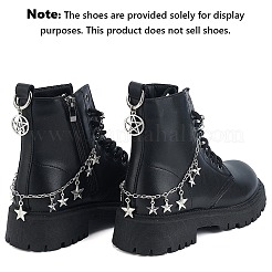 4Pcs 2 Styles Brass Twisted Chains Boot Strap Chains & Alloy Shoes Charms Sets&nbsp;HJEW-BM0001-08