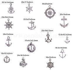 Tibetan Silver Anchor & Helm Pendants&nbsp;TIBEP-PH0004-15AS