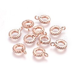 Brass Cubic Zirconia Enhancer Shortener Bails&nbsp;ZIRC-E162-16RG