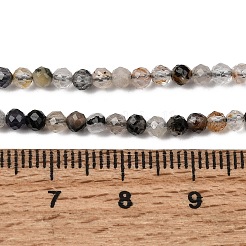 Natural Tourmalinated Quartz Beads Strands&nbsp;G-A318-A03-3mm-01
