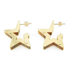 Brass Multi-Layer Star Stud Earrings&nbsp;EJEW-N011-88