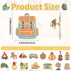 15Pcs 15 Styles Outdoor Holiday Theme Enamel Pins&nbsp;JEWB-CJ0003-61